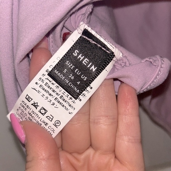 SHEIN Lavender Scoop Neck One-Piece - Picture 4 of 5